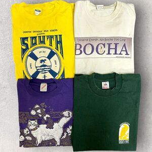 Lot Of 4 90's Large Vintage Mixed Theme Men's T Shirts Cat‎ Musical Bocha